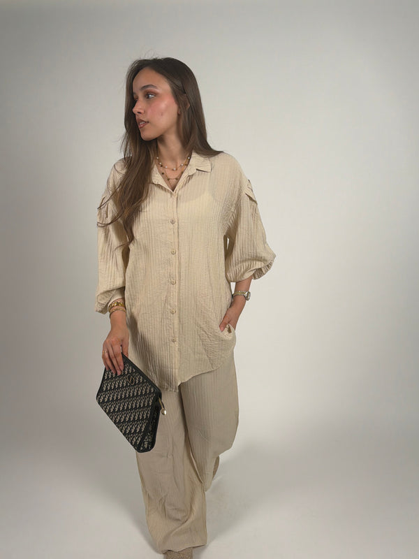 Beige linen set