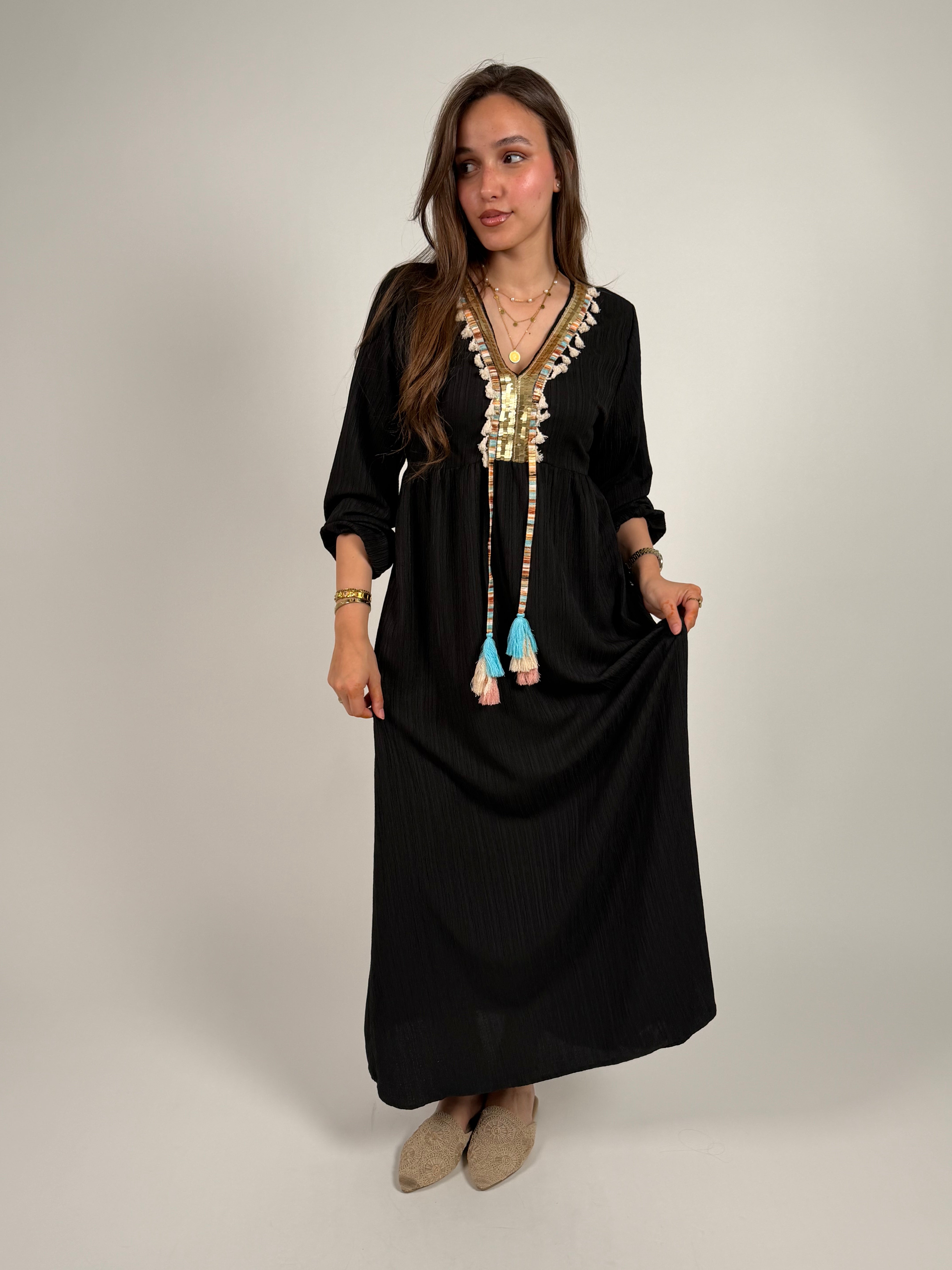 Black boho tassel dress – H & H