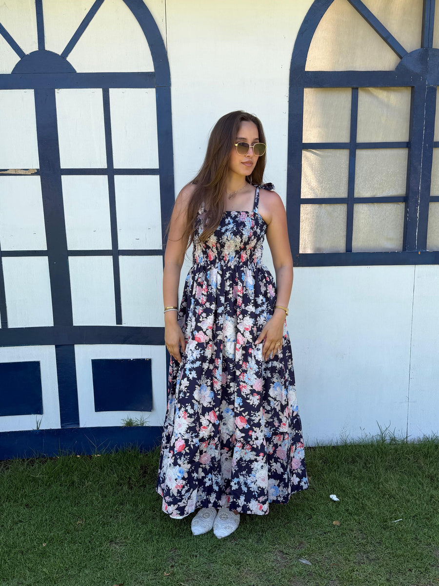 Flora dark blue dress