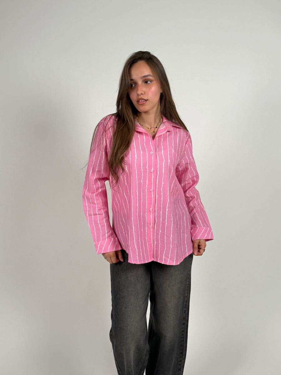 Pink Striped Relaxed Shirt
