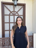 Black ruffle blouse