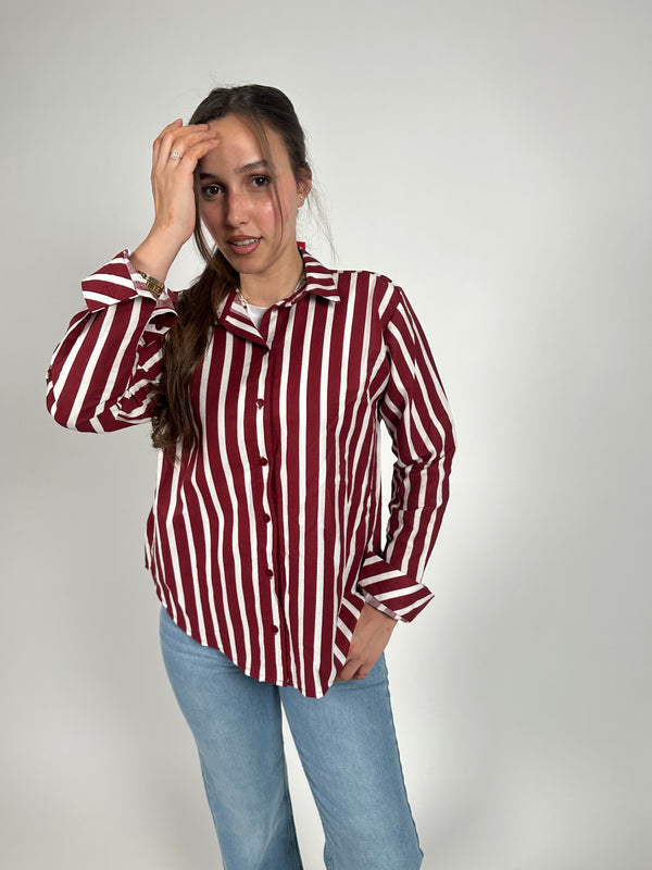 Burgundy Stripe Classic Shirt