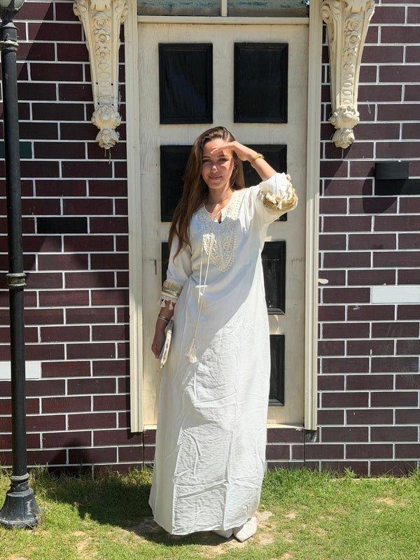 White maxi dress