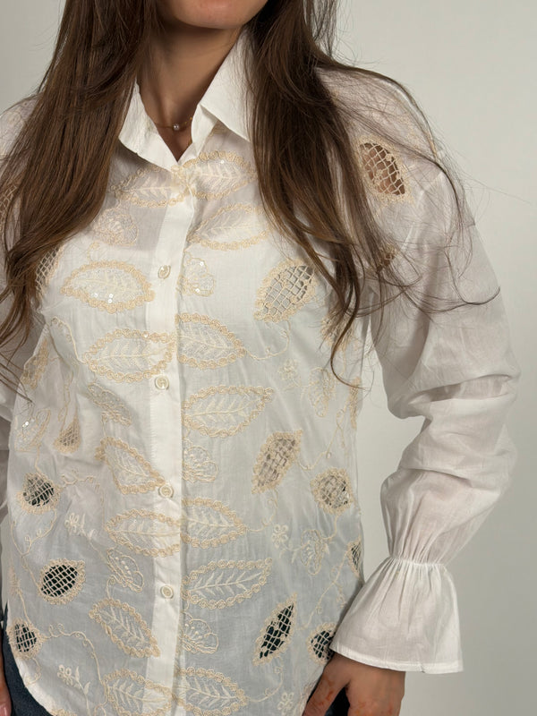 White Embroidered Shirt