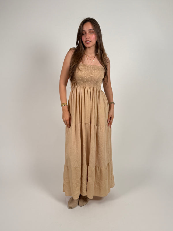 Soft sand maxi dress