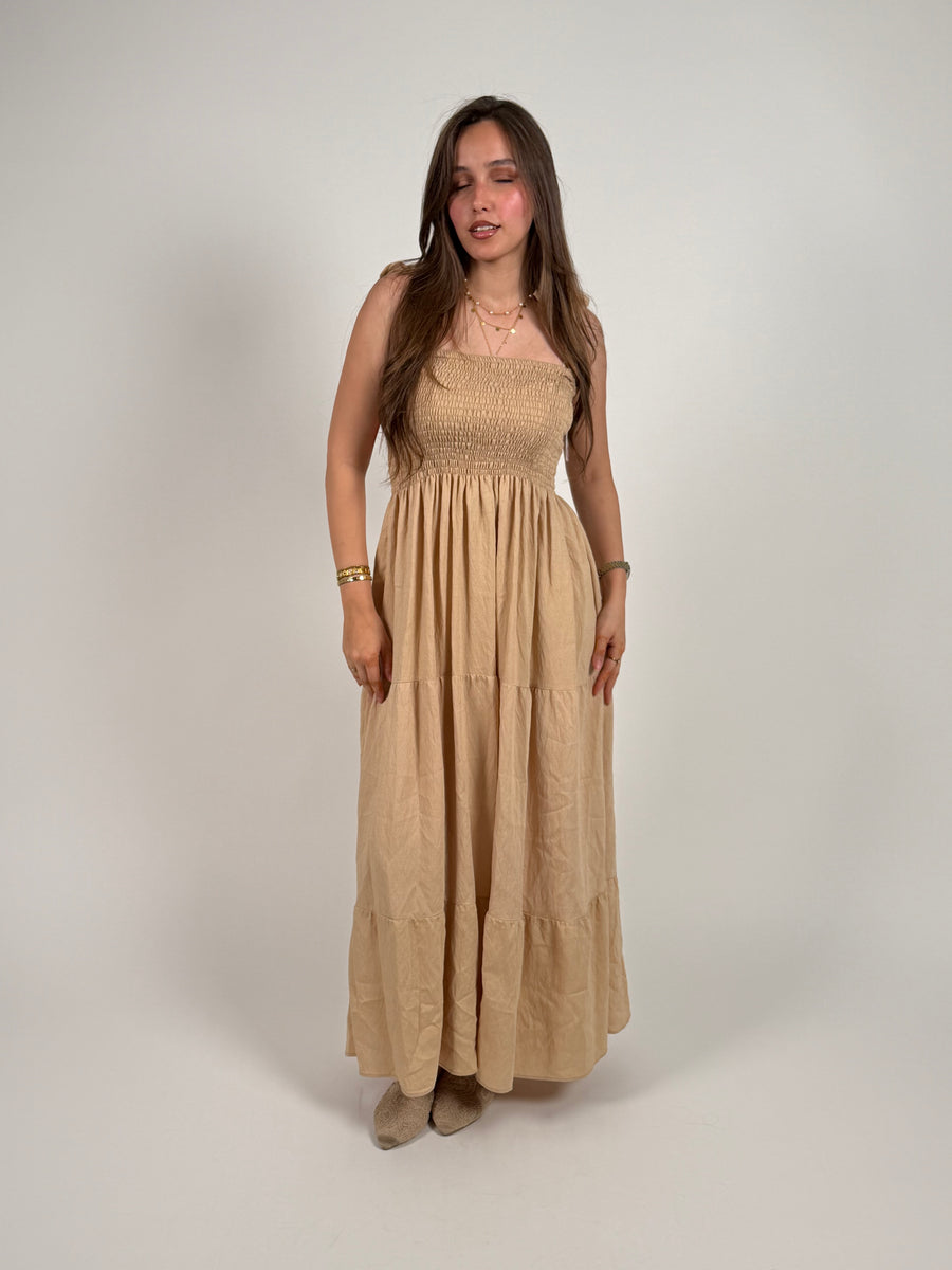 Soft sand maxi dress