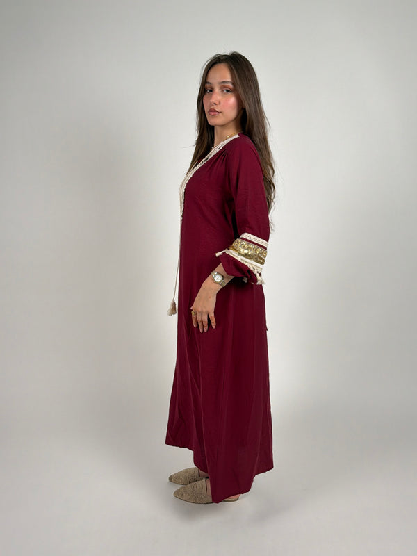 Burgundy casual dress