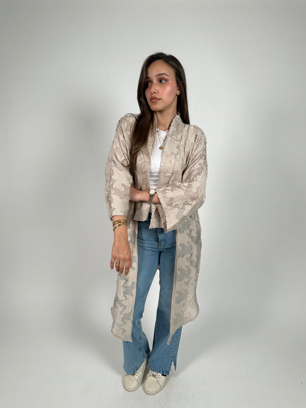 Beige textured cardigan