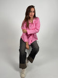Pink Striped Relaxed Shirt